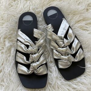 Elegant Silver Women's Knotted Sandals